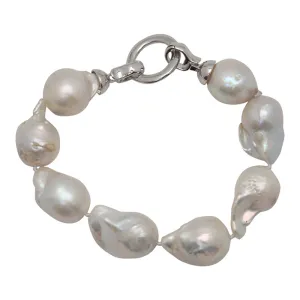 204-01-S | WHITE WILD PEARL BRACELET (SILVER)