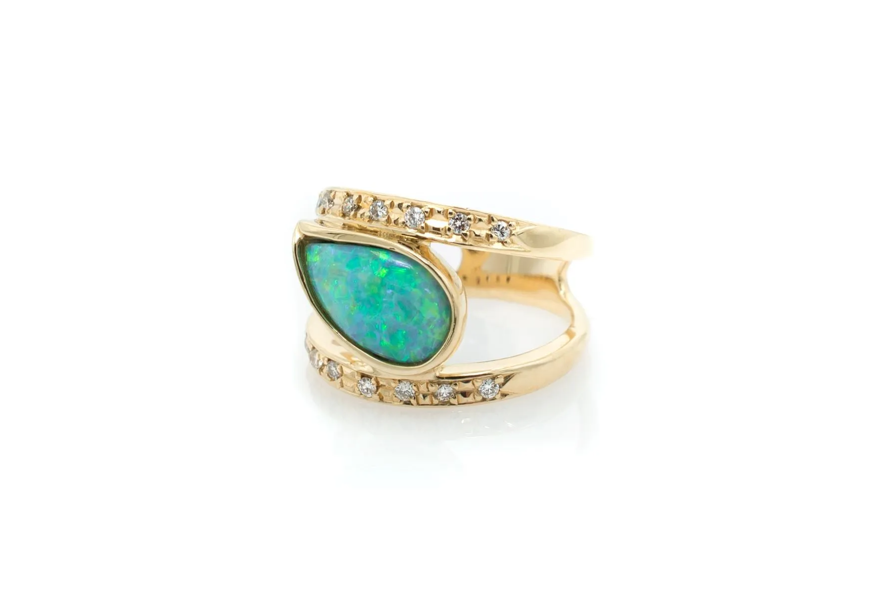 2.2 ct Opal and Diamond Ring