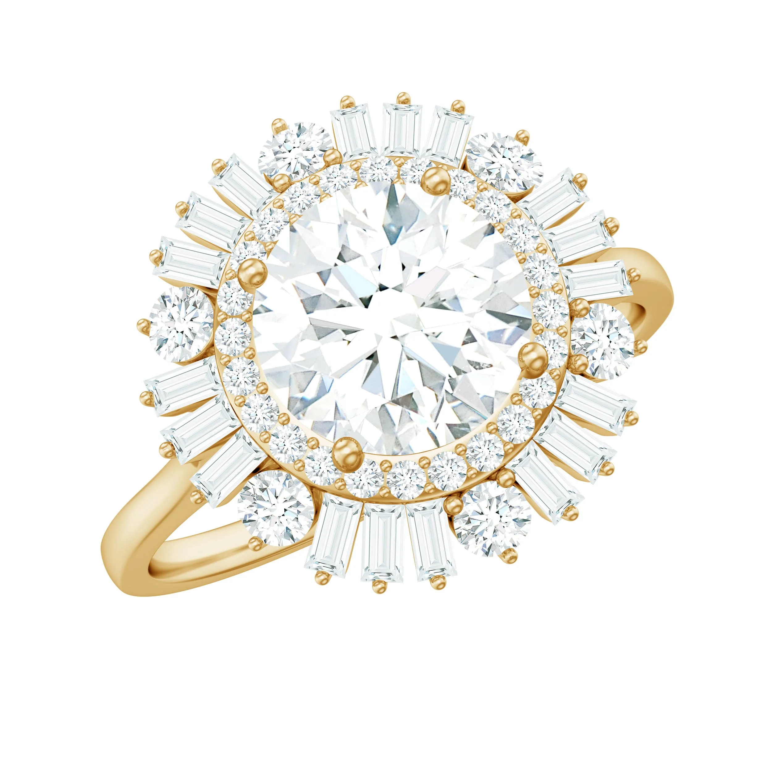 2.25 CT Moissanite Cocktail Engagement Ring in Gold