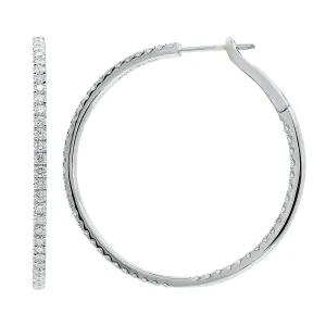 2.28 Carat Diamond Hoop Earrings in White Gold