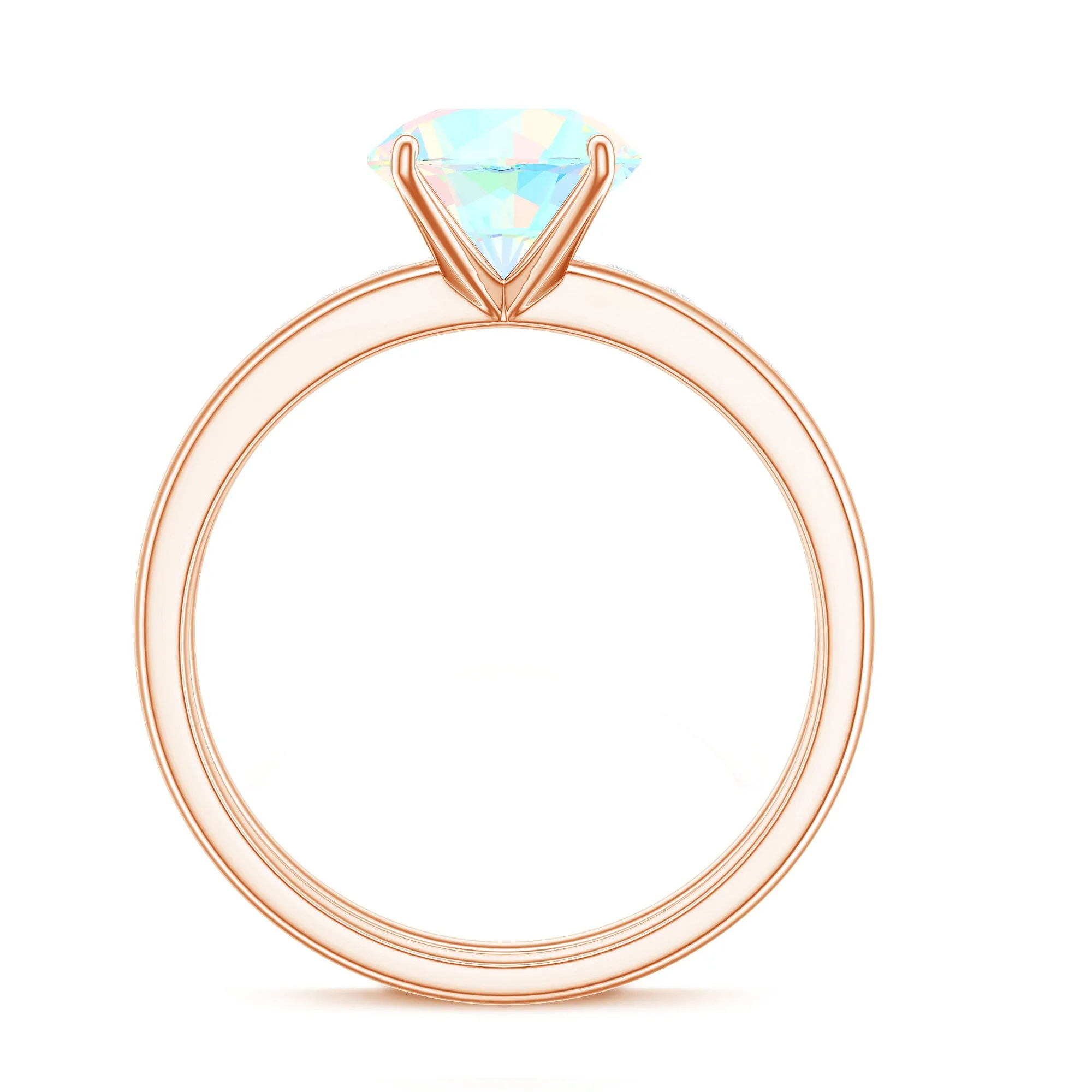 2.5 CT Ethiopian Opal Solitaire Wedding Ring Set with Diamond