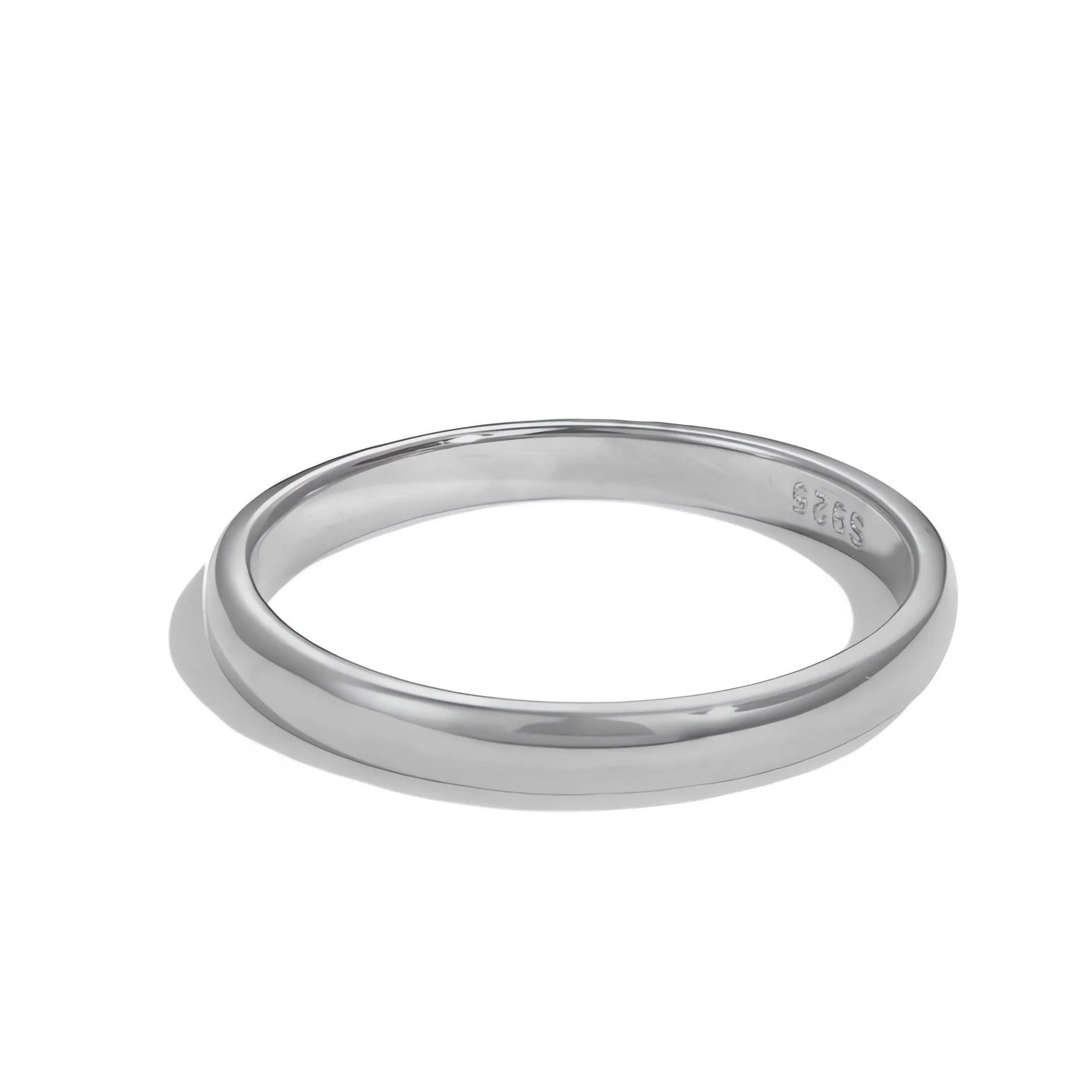 2.5mm Half Round Dome Wedding Band Ring