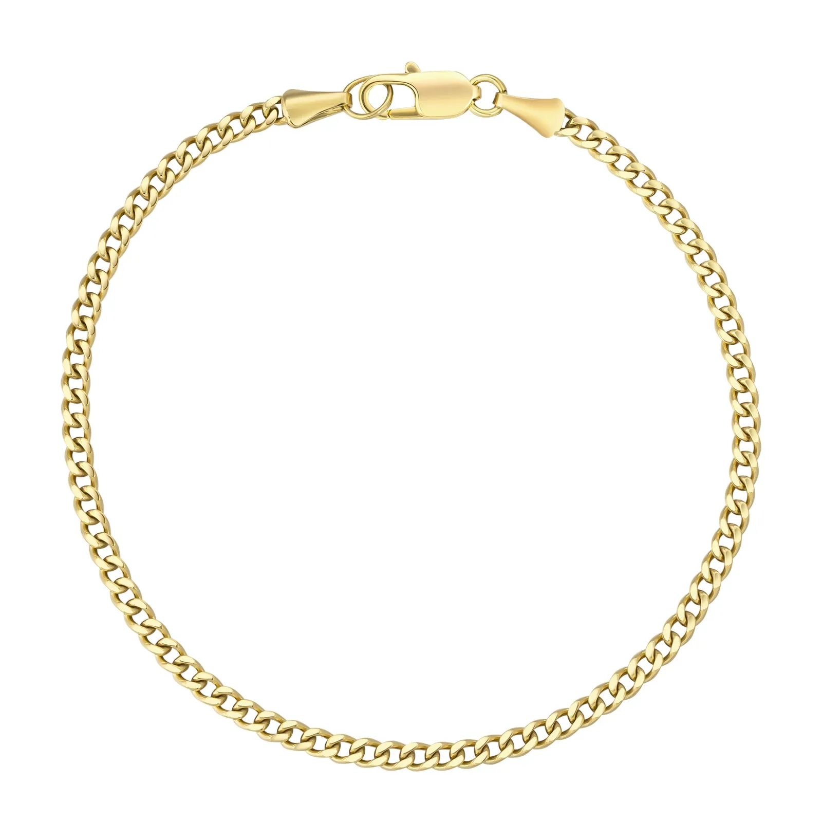 3mm 14K Gold/White Gold Flat Cuban Curb Bracelet