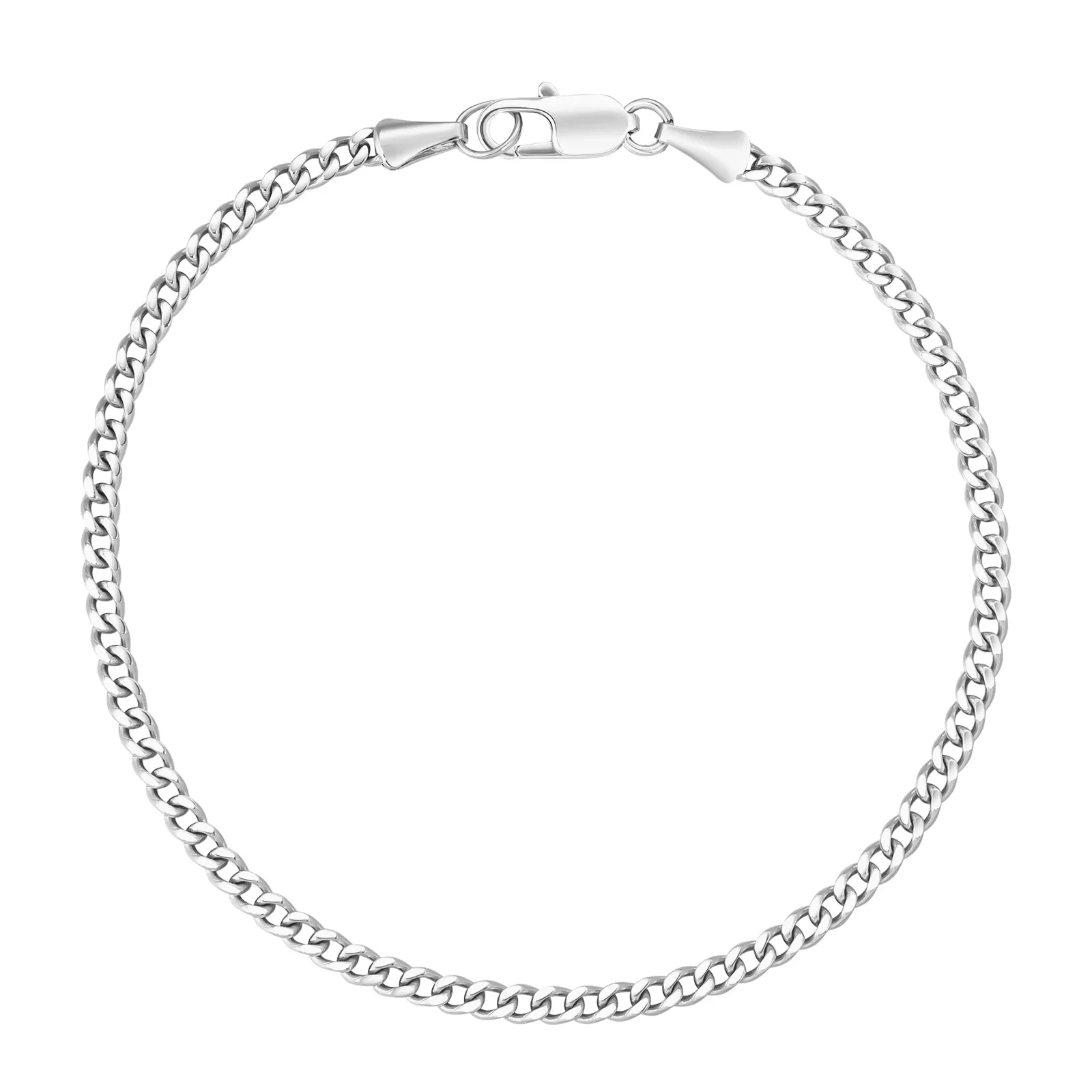 3mm 14K Gold/White Gold Flat Cuban Curb Bracelet