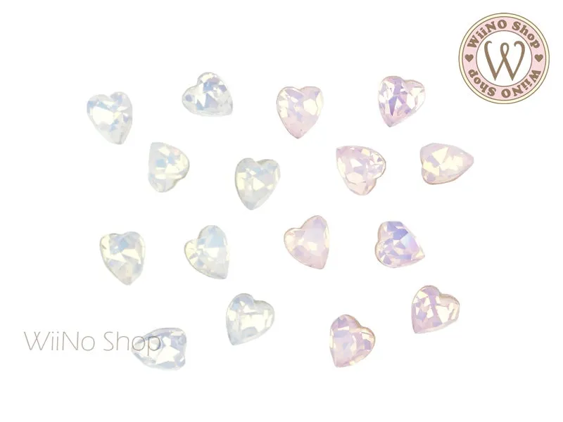 5mm Opal Heart Point Back Crystal - 5 pcs