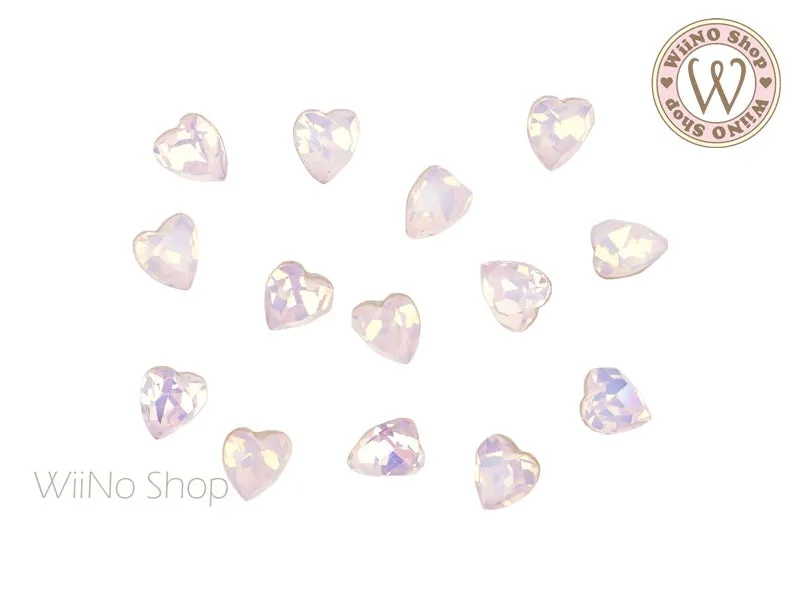 5mm Opal Heart Point Back Crystal - 5 pcs