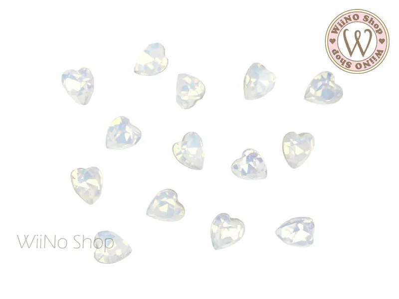 5mm Opal Heart Point Back Crystal - 5 pcs