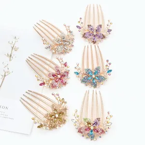 6-Pieces: Rhinestone Encrusted Hairpin Barrette Accessory