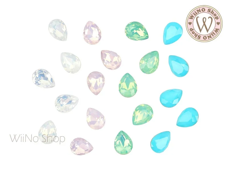 6 x 8mm Opal Drop Point Back Crystal - 5 pcs