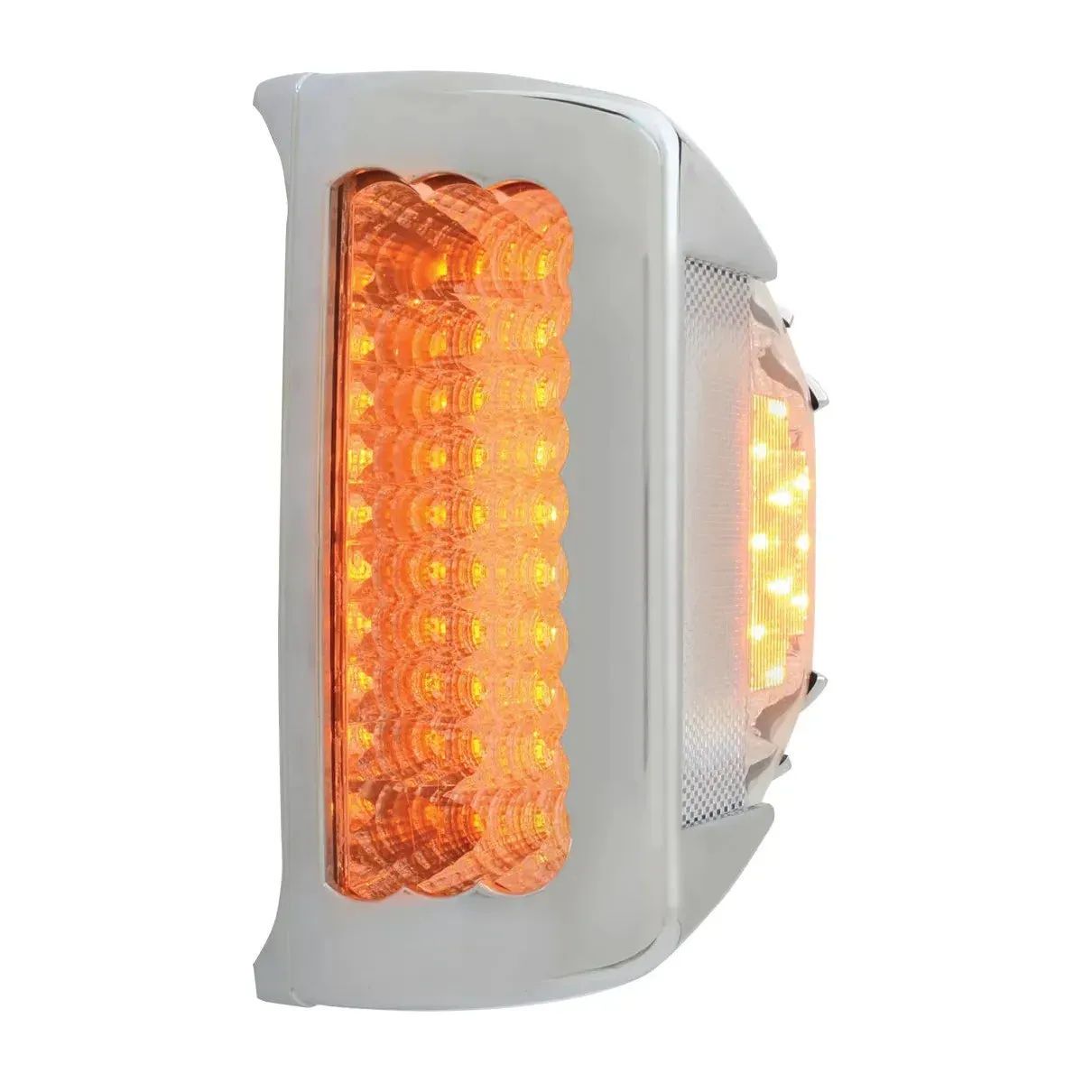 77235 SPYDER AMBER/CLEAR 42-LED TURN SIGNAL LIGHT W/ CR. PL. COVER