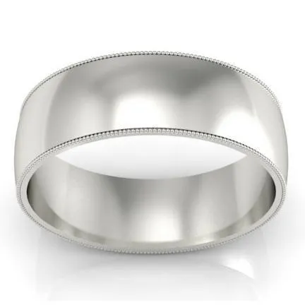 7mm Milgrain Wedding Band in 14k