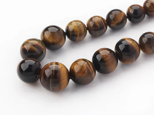 8-16mm Natural Tiger Eye Gemstone Necklace For Women Ladies and Girls