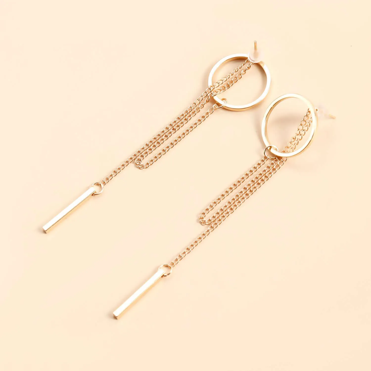 925 Silver Hollow Round Long Tassel Earrings