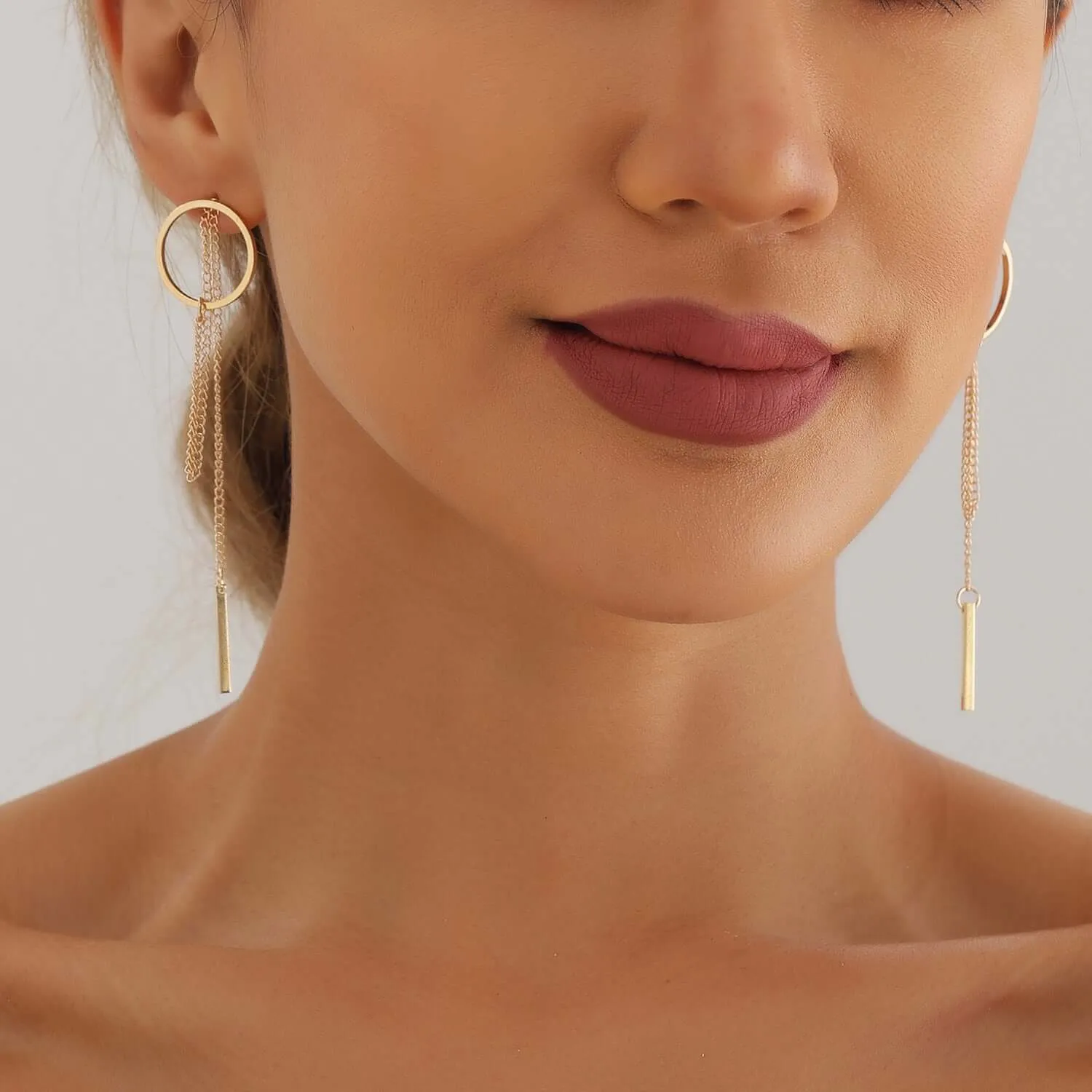 925 Silver Hollow Round Long Tassel Earrings