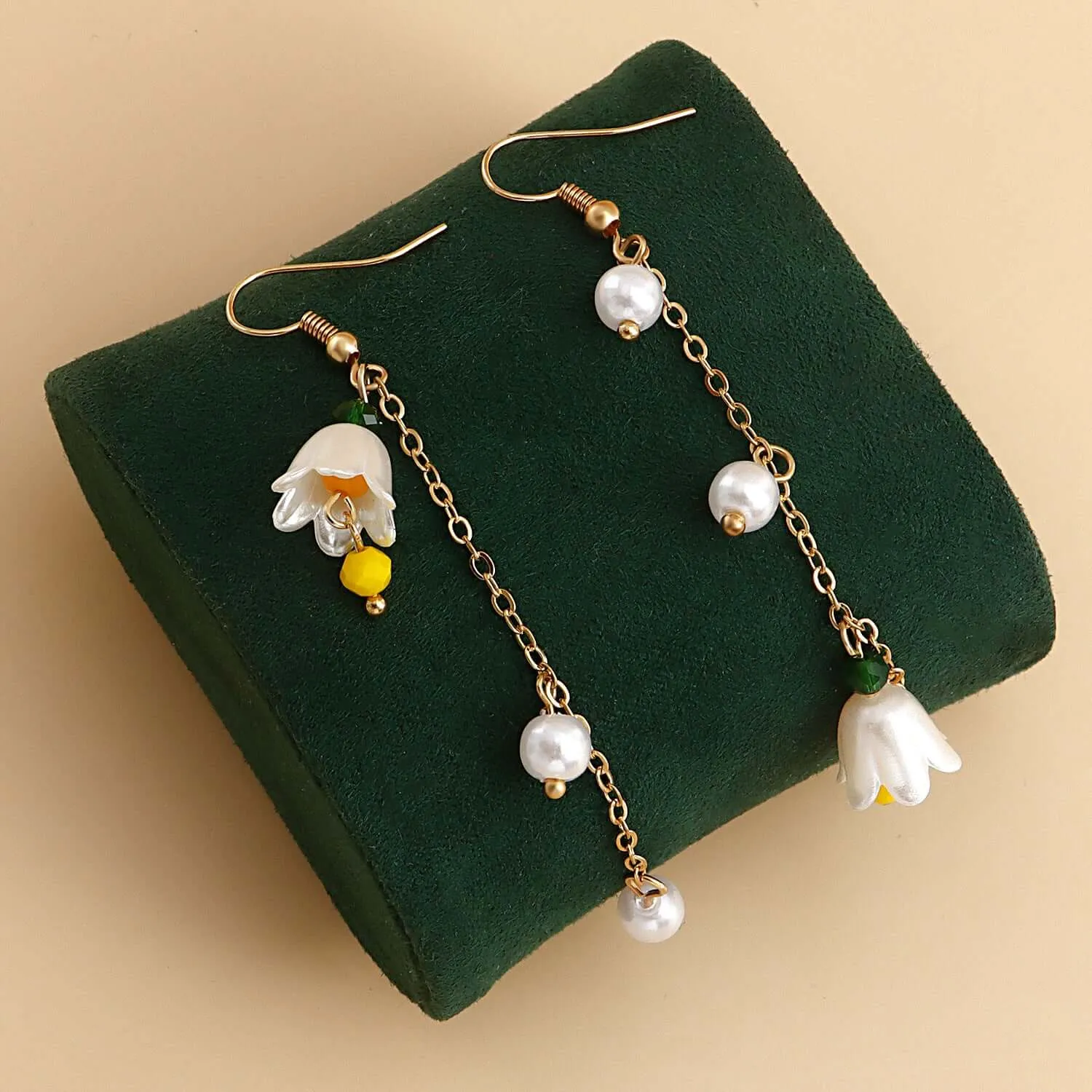 925 Silver Wind Chime Flower Tassel Drop Earrings