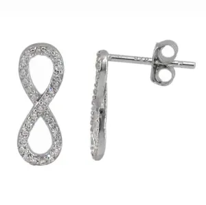 925 Sterling Silver infinity Stud earrings