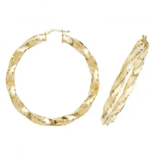 9ct Yellow Gold 50mm Double Circle Hoop Earrings ER162