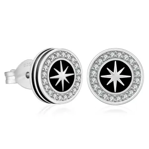 9mm Hexagram Iced Diamond CZ Stud Earrings for Men