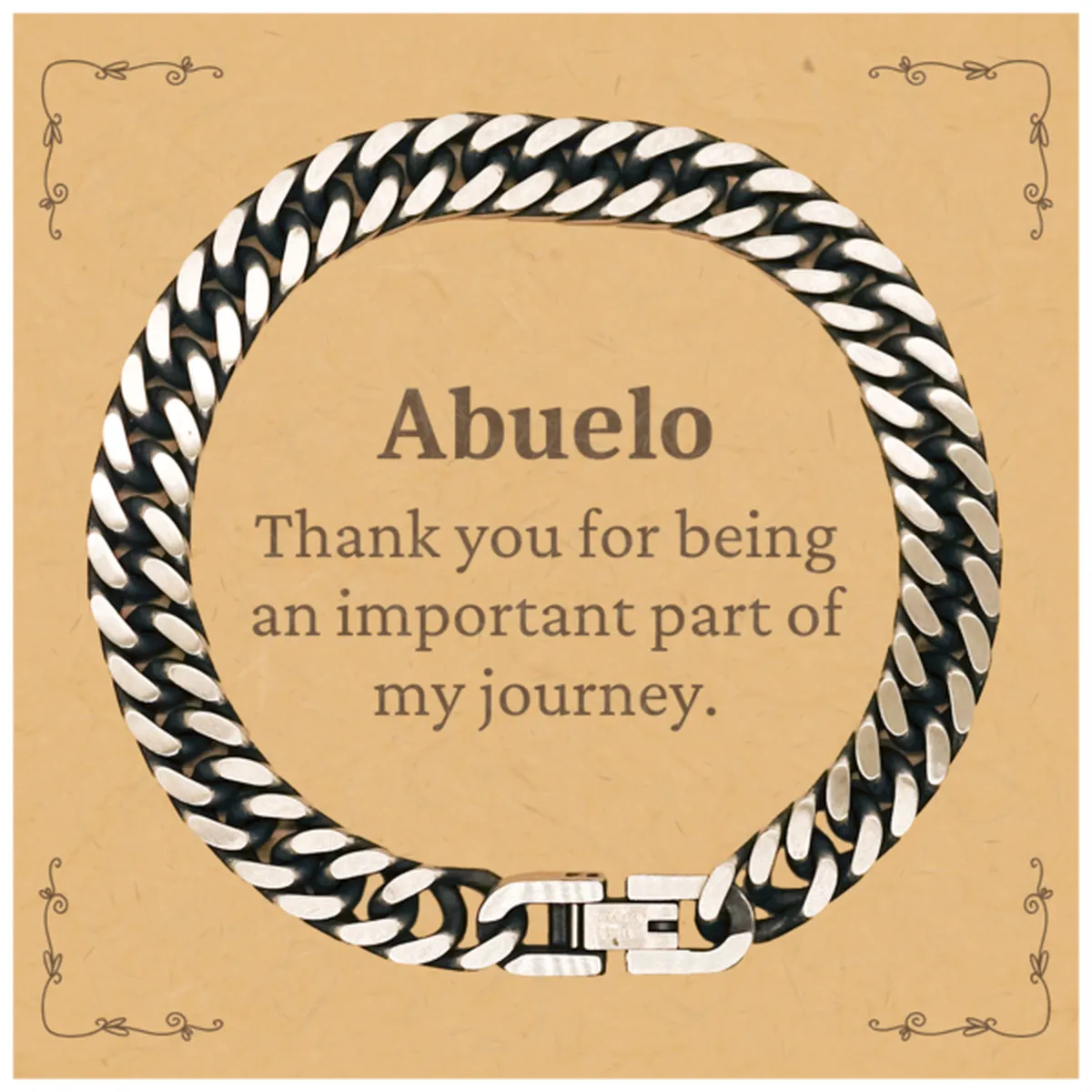 Abuelo Appreciation Gifts, Thank you for being an important part, Thank You Cuban Link Chain Bracelet for Abuelo, Birthday Unique Gifts for Abuelo