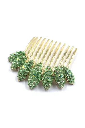 Almond Cluster Crystal Comb (Green)