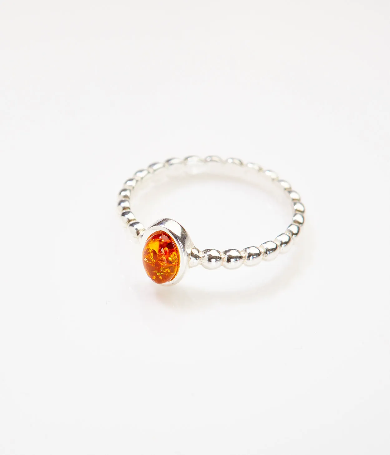 Amber Bubble Stacking Ring