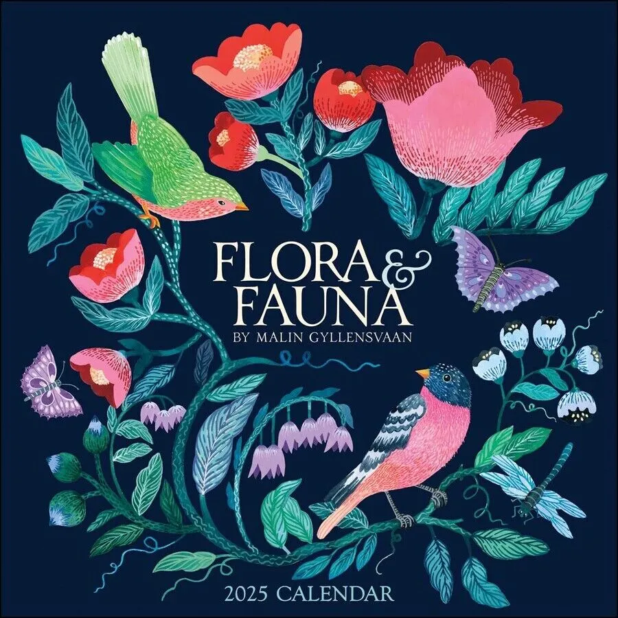 Amber Lotus Flora & Fauna by Malin Gyllensvaan 12x12 2025 Wall Calendar