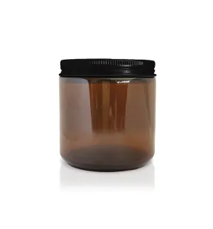 Amber Pharmacist Glass Jar with Black Lid 100ml