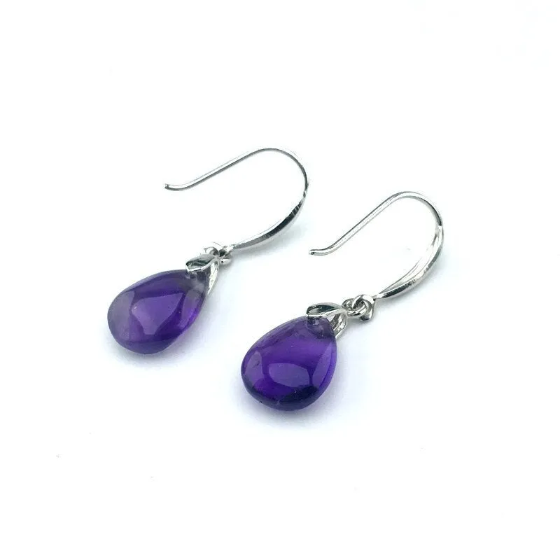 Amethyst Earrings Crystal Point Gemstone Earrings Dangle Crystal Boho Earring Drop Earrings Gem Stone Drop Gift For Her Anniversary Gifts