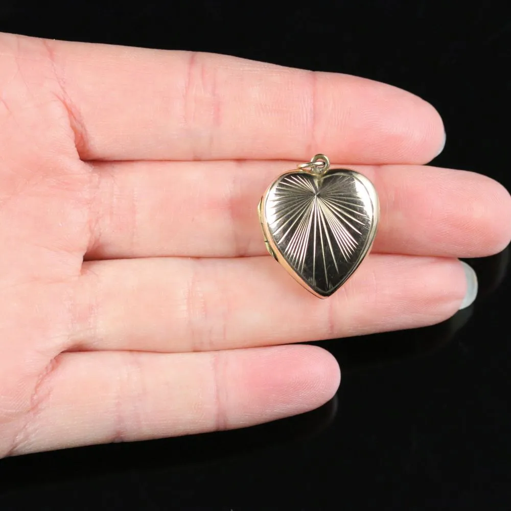 Antique Victorian Heart Locket 9Ct Gold Circa 1900