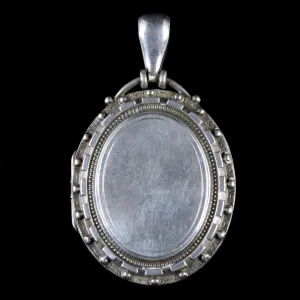 Antique Victorian Locket Silver Locket Circa 1880