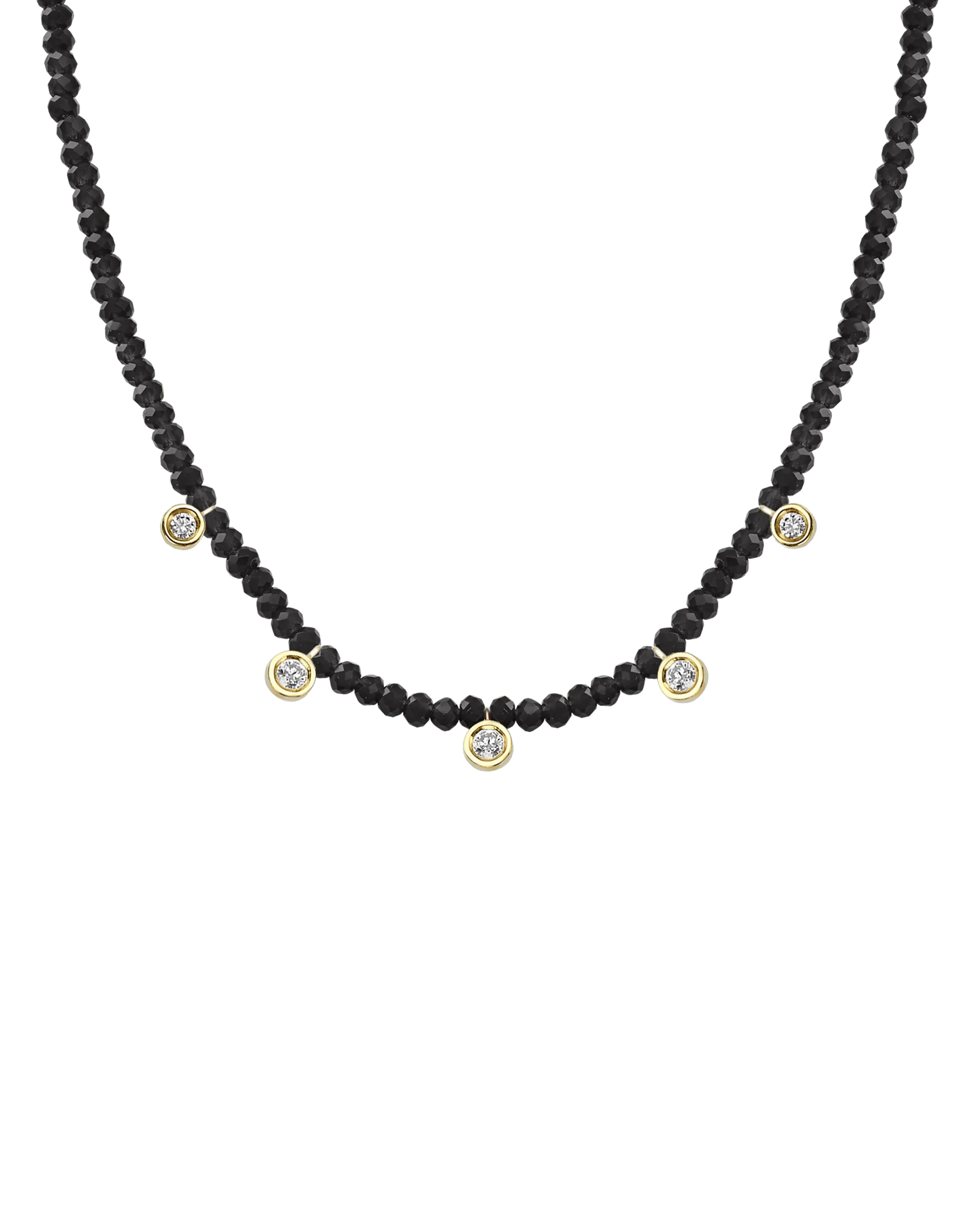 Apatite Gemstone & Five diamonds Necklace - 14K Rose Gold