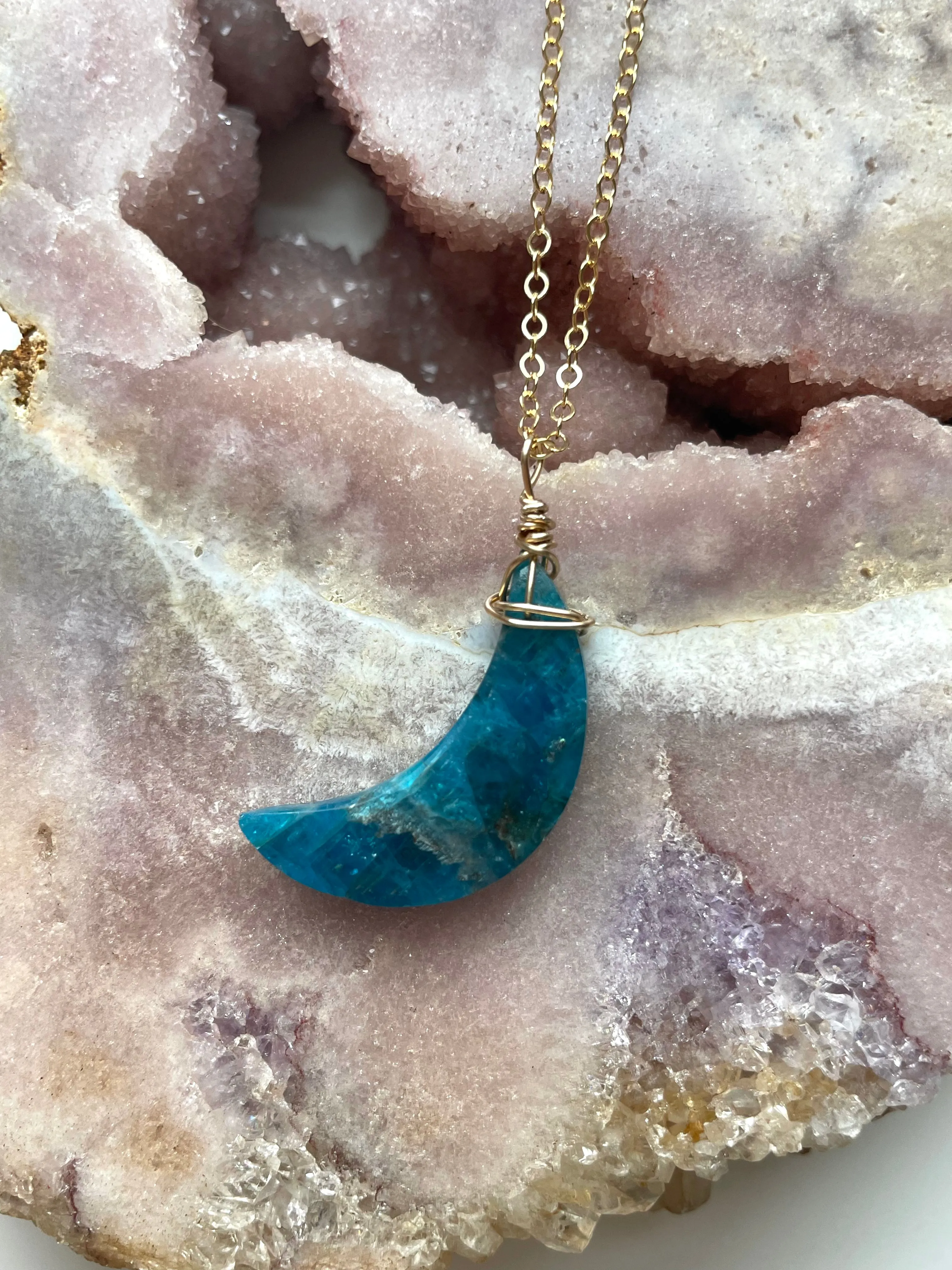 Apatite Moon Necklace