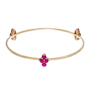 Asher 3-Charm Bangle Yellow Gold Ruby