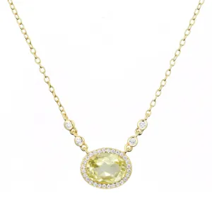 Aura Lemon Quartz Gemstone Necklace