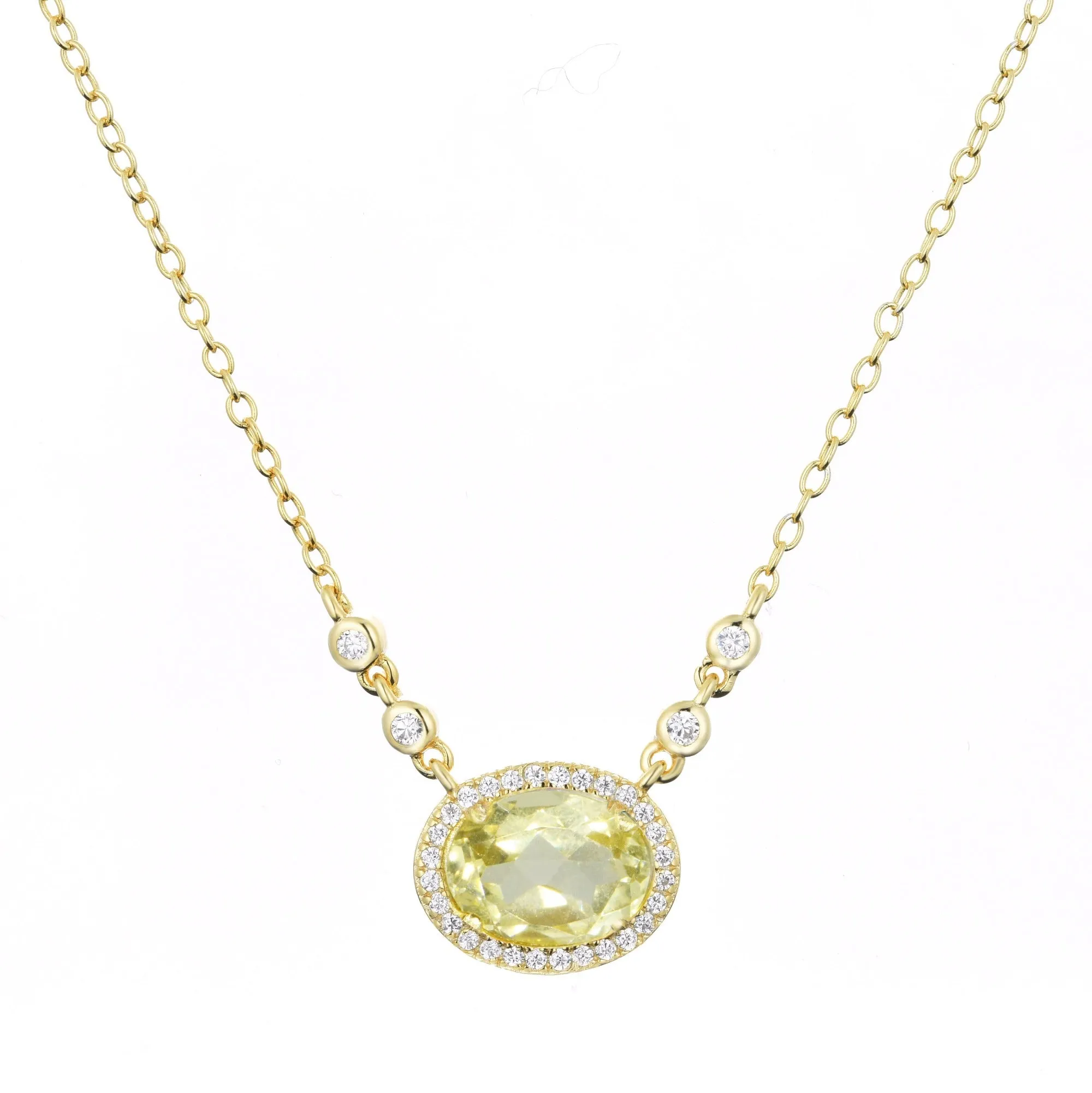 Aura Lemon Quartz Gemstone Necklace