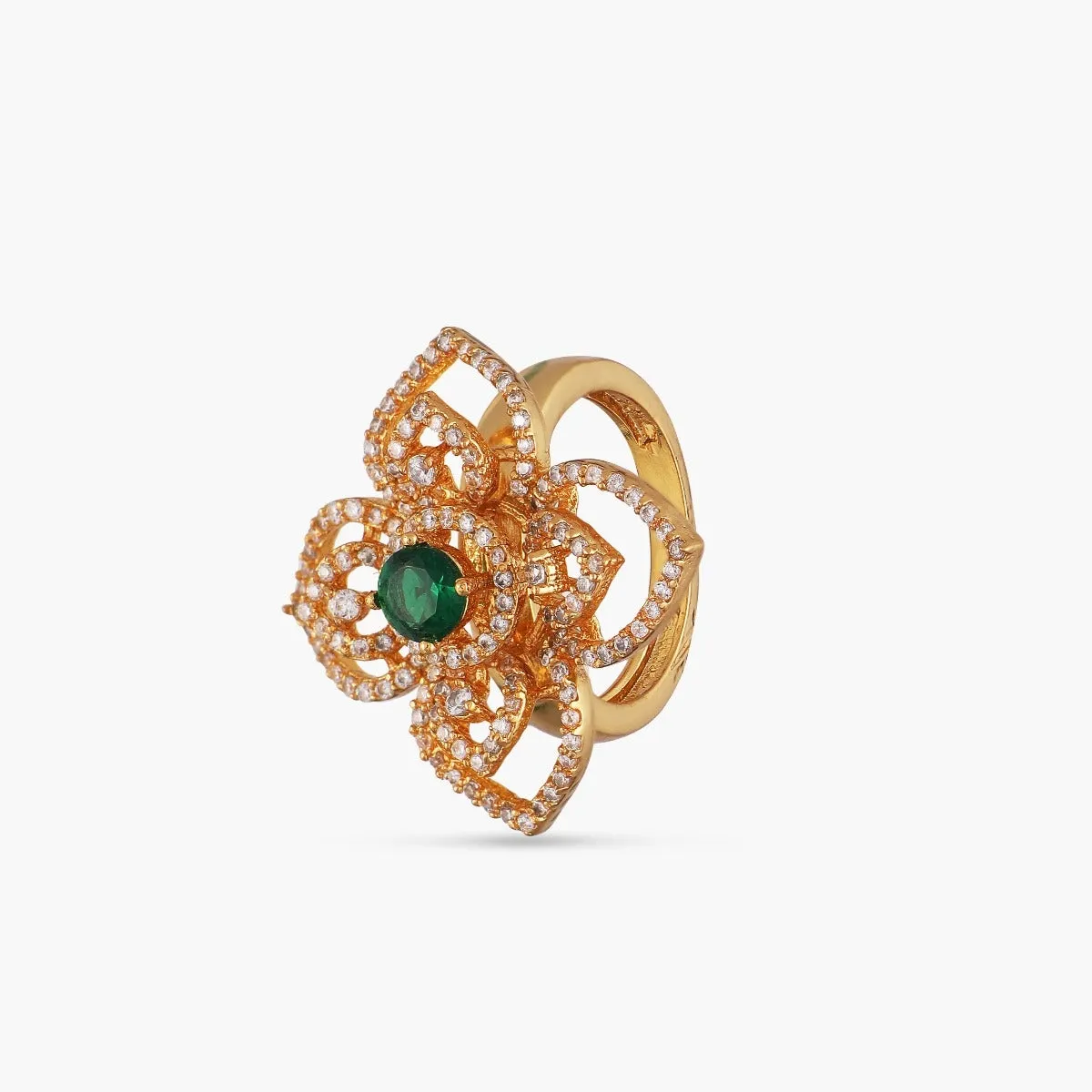 Avira Floral CZ Cocktail Ring