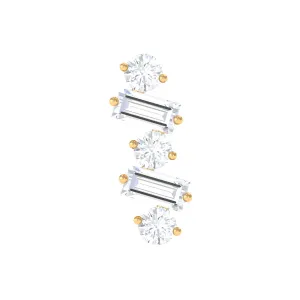 Baguette Shape Diamond Cartilage Piercing Earring