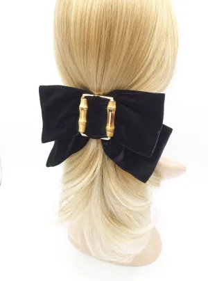 bamboo buckle velvet headband hair bow luxury style hair accessory for women