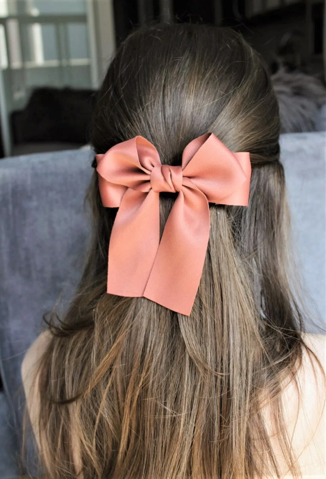 basic glossy tail bow french barrette casual must-have woman hair accessory