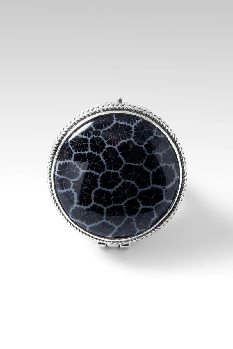 Be the Light Locket Ring™ In Black Indonesian Coral