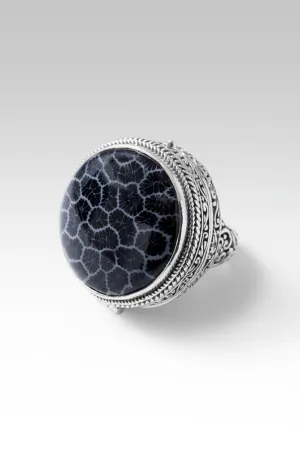 Be the Light Locket Ring™ In Black Indonesian Coral