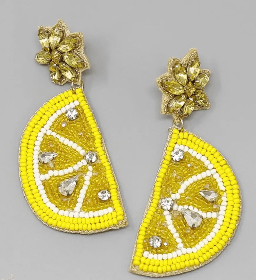 Beaded Fruit Earrings in a Veriety of styles