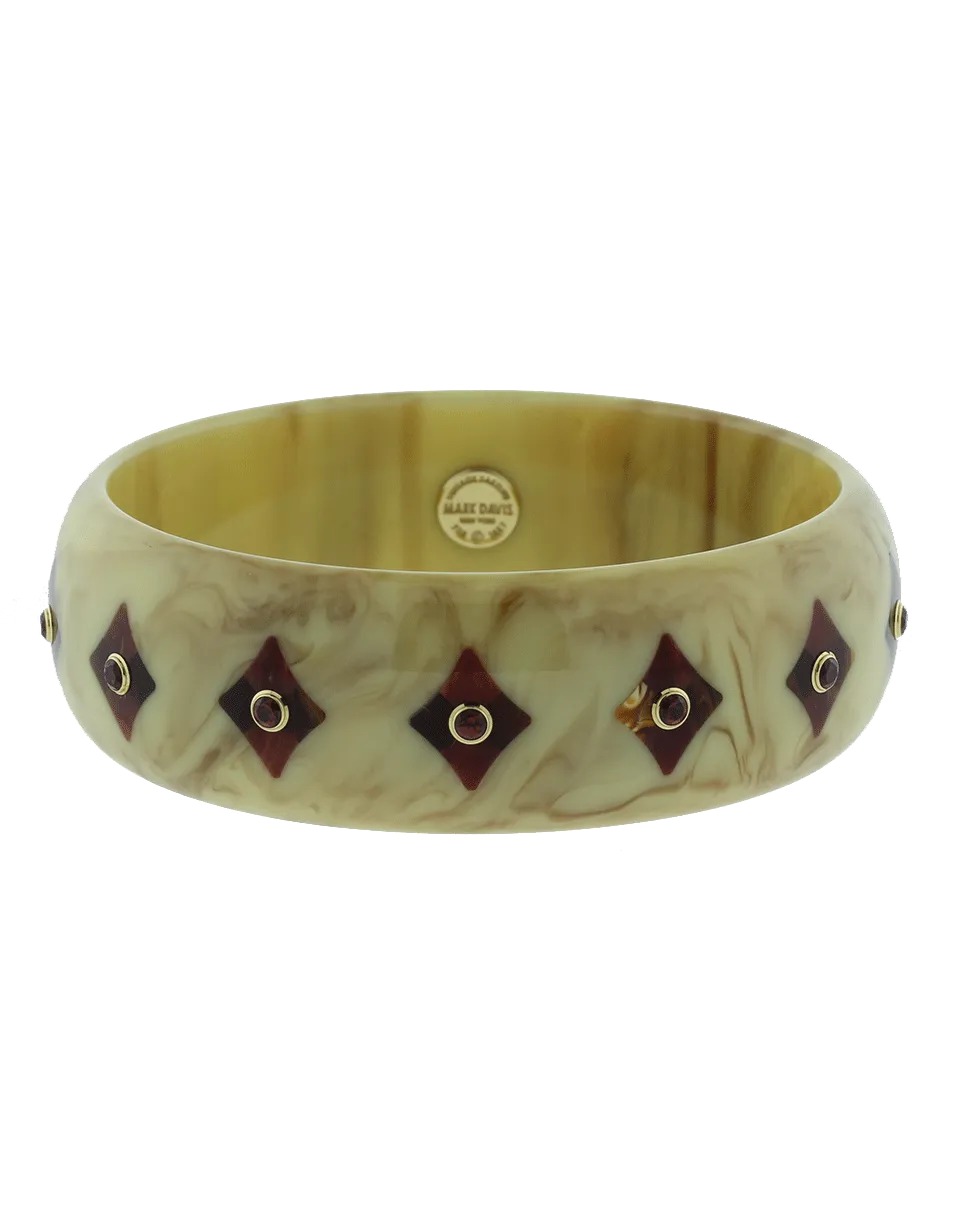 Beige Brown And Red Bakelite Bangle