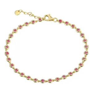 Bezel Set Ruby Link Bracelet