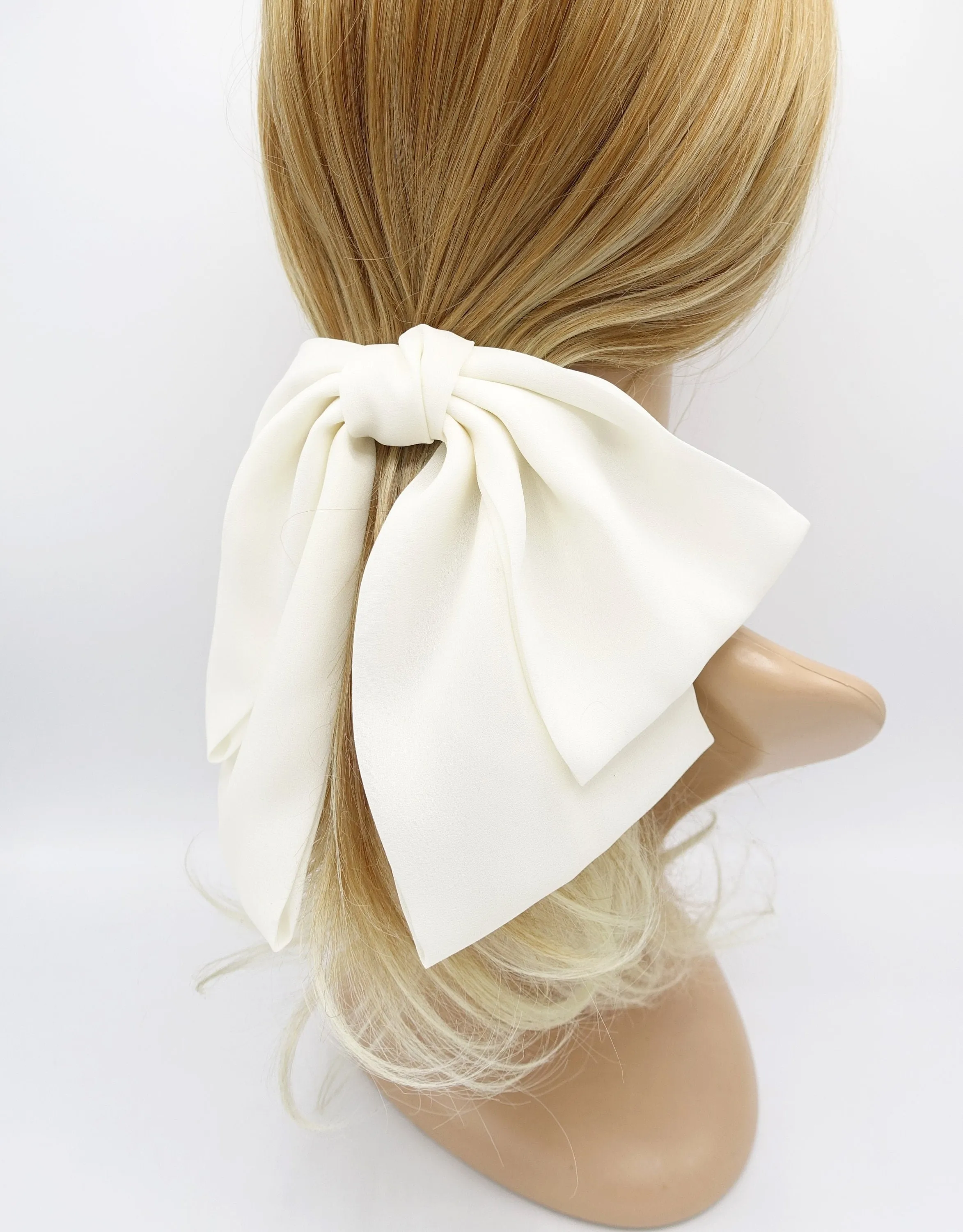 big hair bow, drape hair bow, chiffon hair bow for women