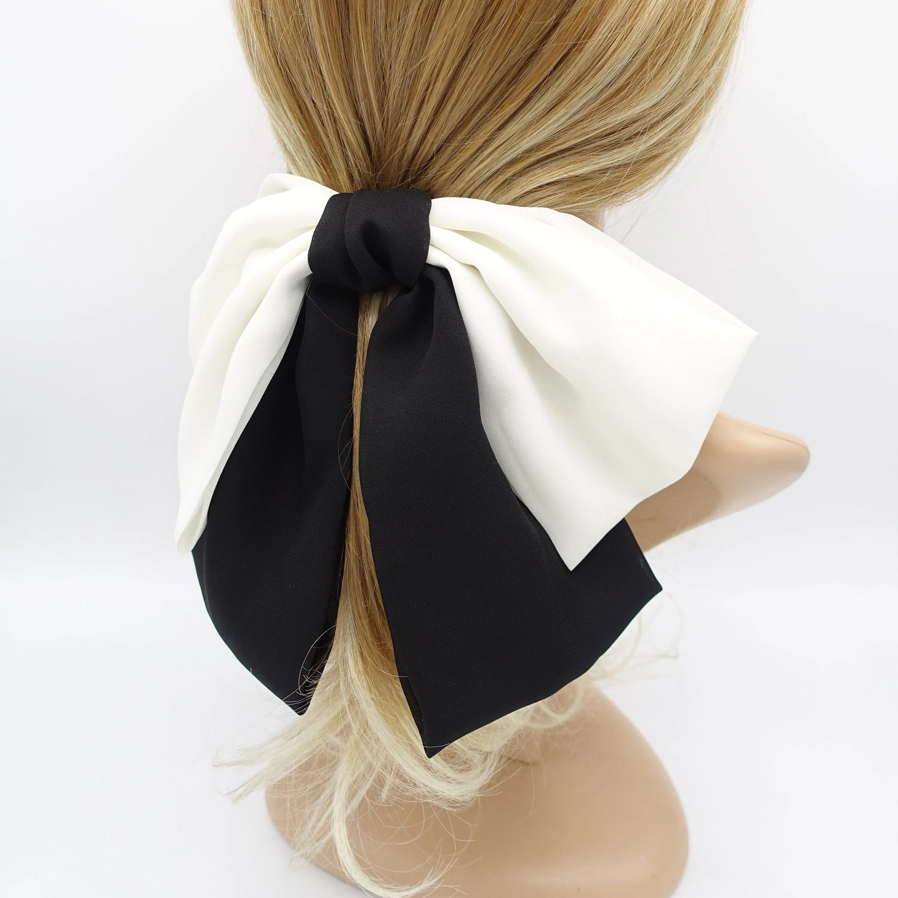 big hair bow, drape hair bow, chiffon hair bow for women