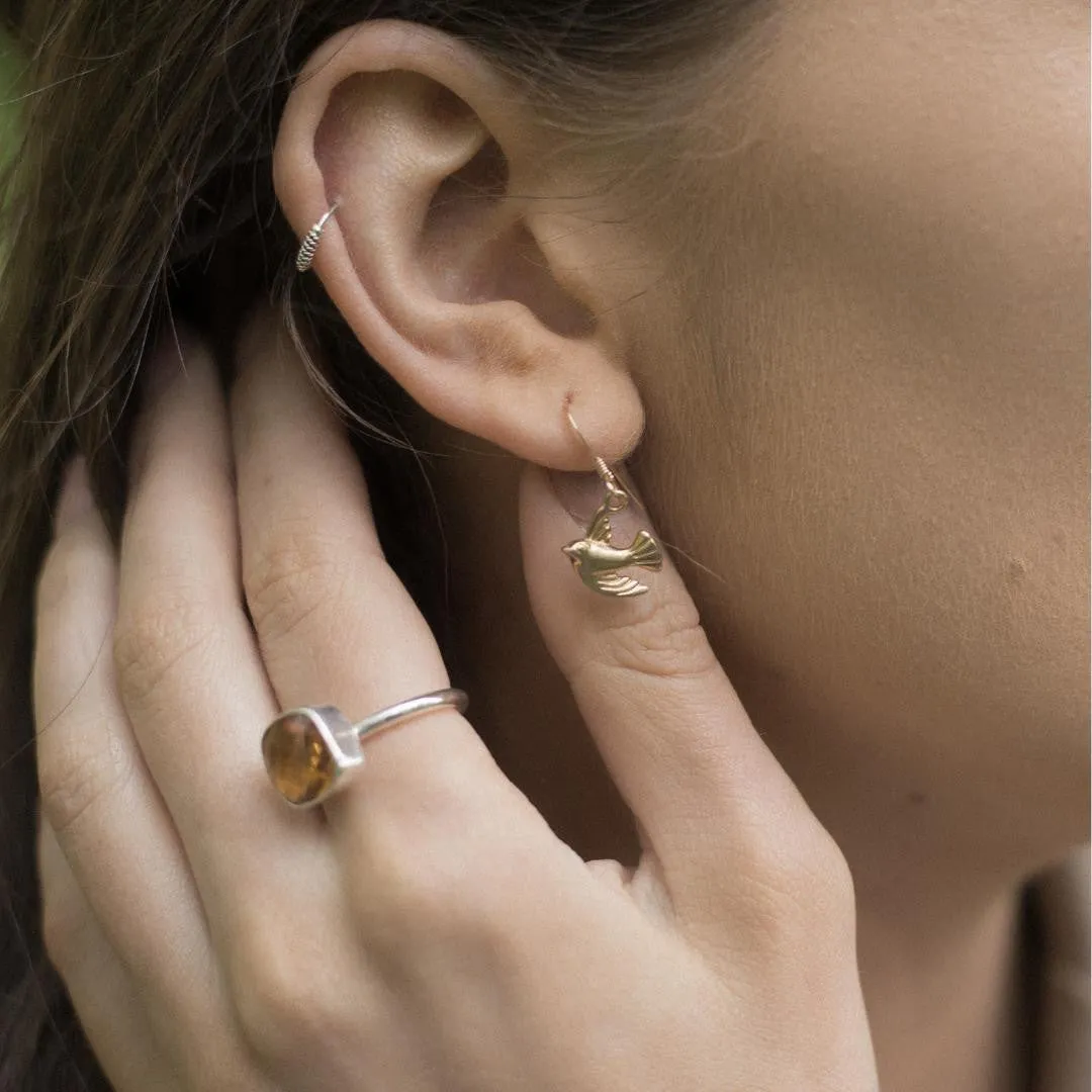 Bird Earrings | Gold