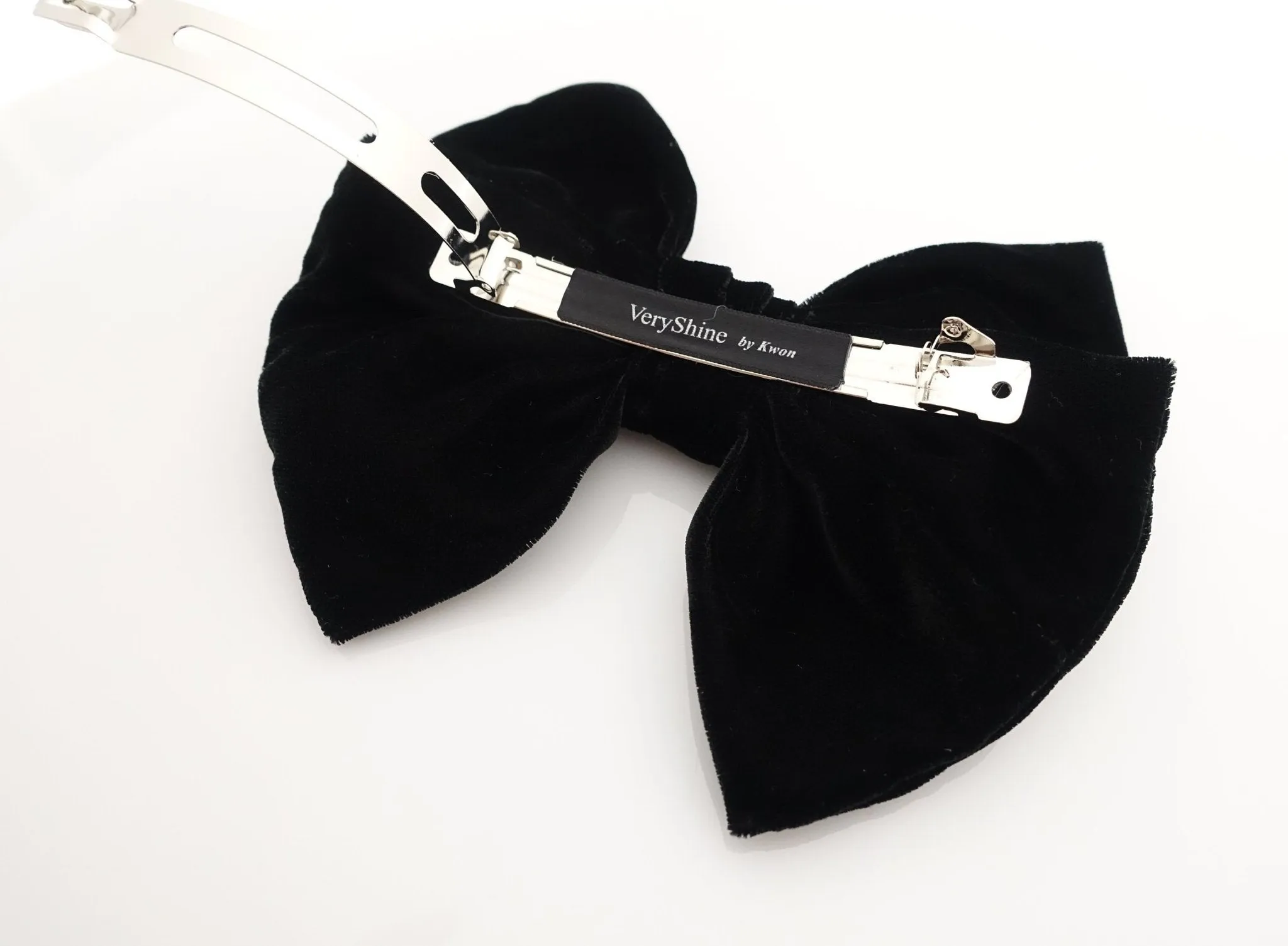 Black Silk Velvet hair bow barrette  Layered French Hair Barrette hair accessories for women