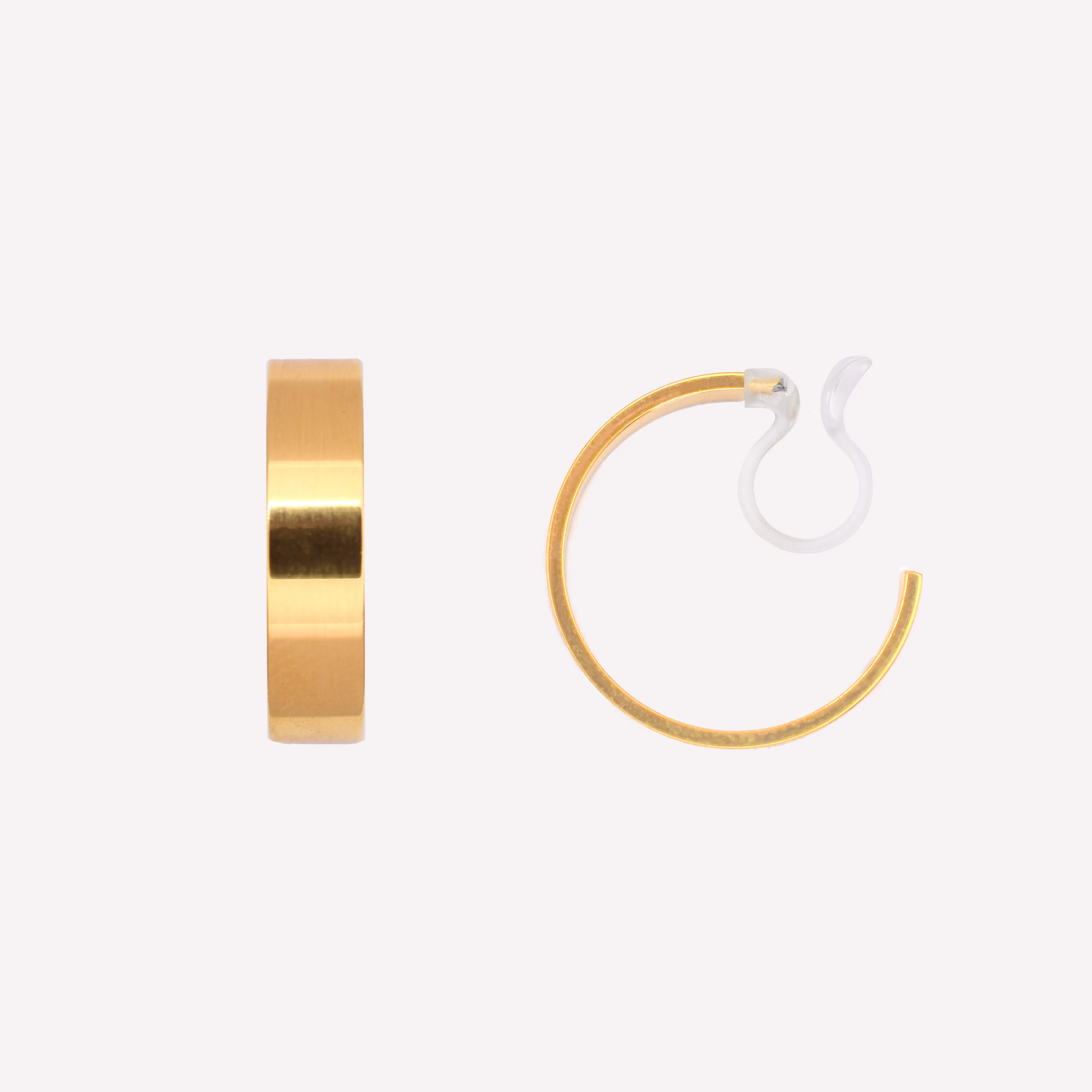 BOLD HOOP CLIP-ON EARRINGS IN GOLD