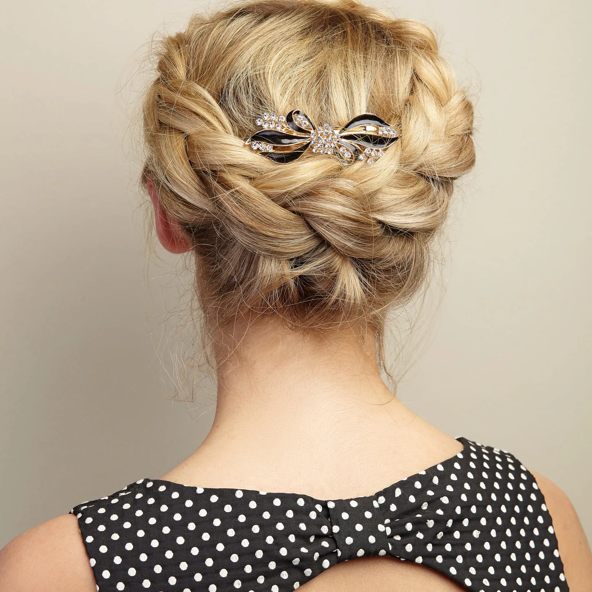 Bow Hair Clip with Diamante